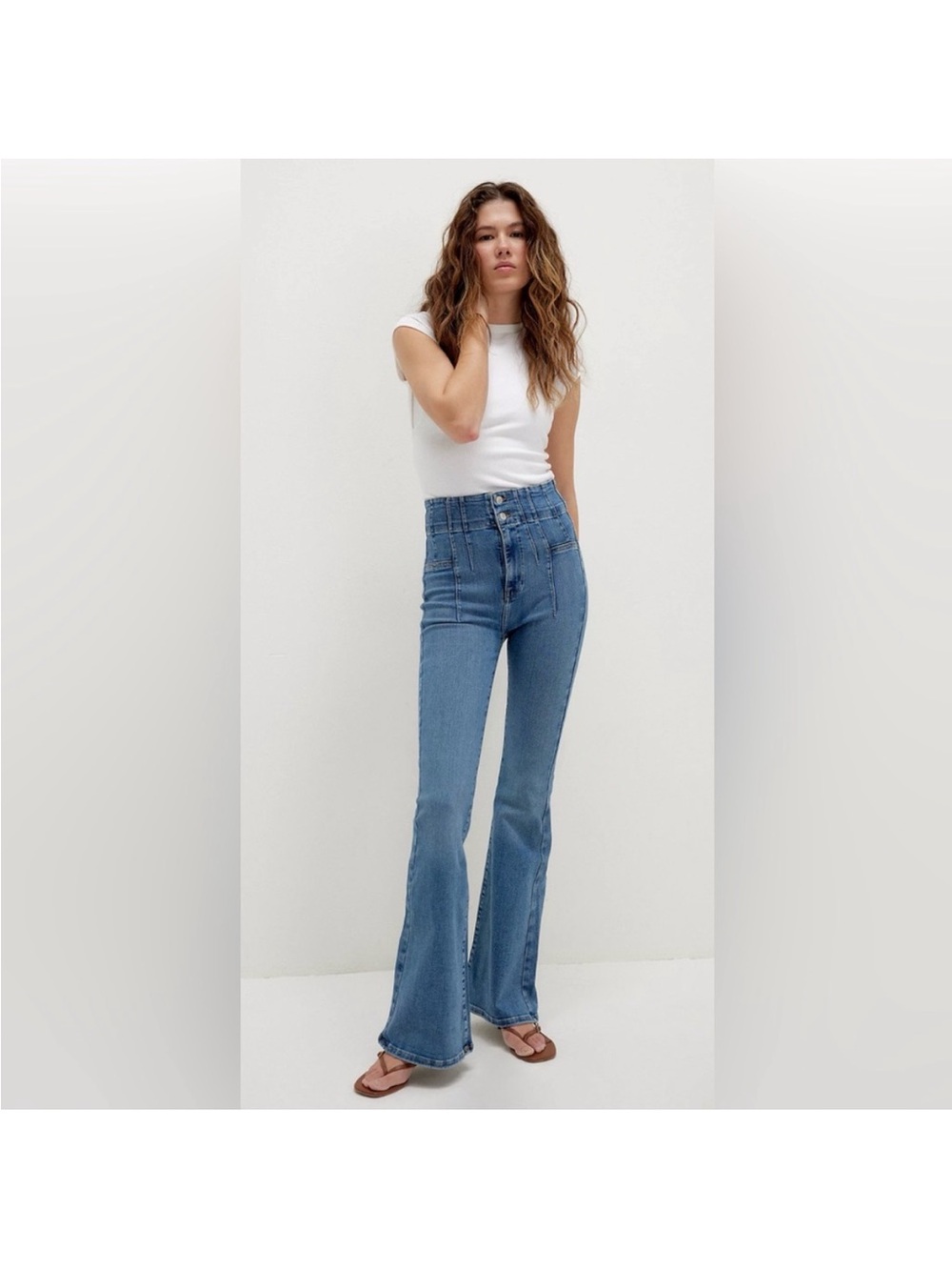 We The Free Jayde Flare Jeans Super High Rise Women's Size 27 Free People retro